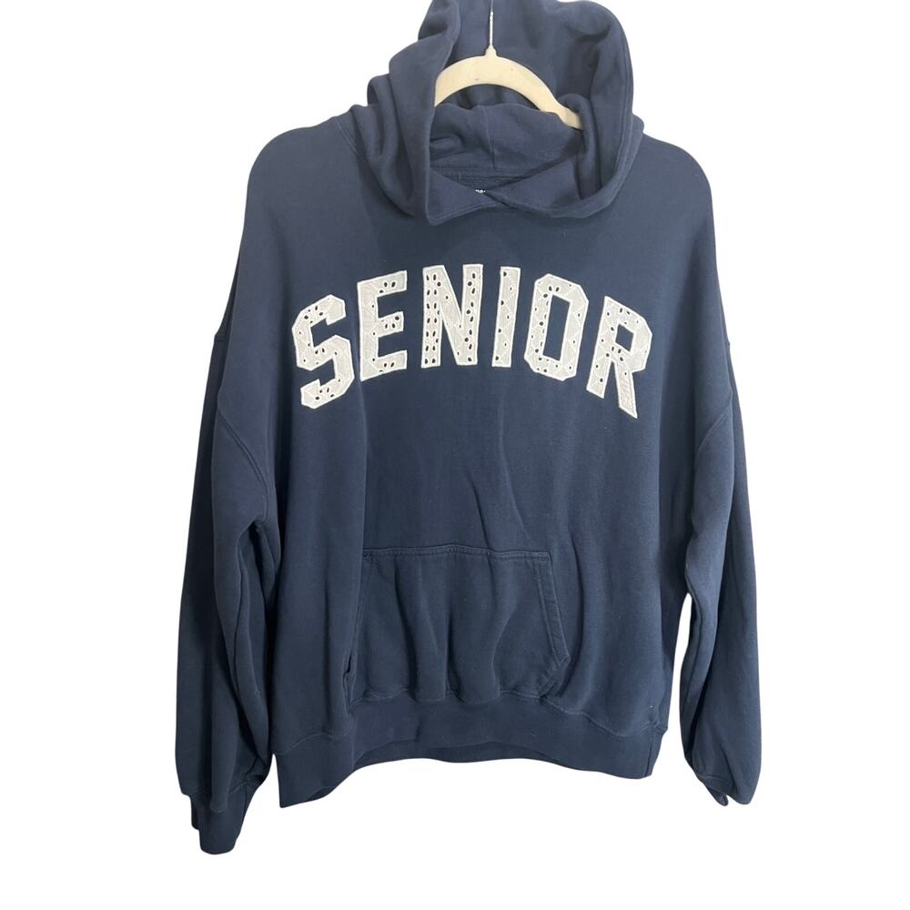 Hollister Womens Oversized Senior Hoodie Y2K School 2000s Graduation Preppy Sz M